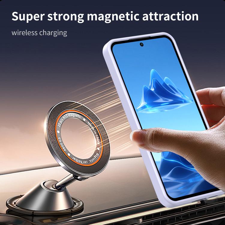 Funda híbrida de TPU translúcida con acabado mate MagSafe para Samsung Galaxy A55 5G (lavanda)