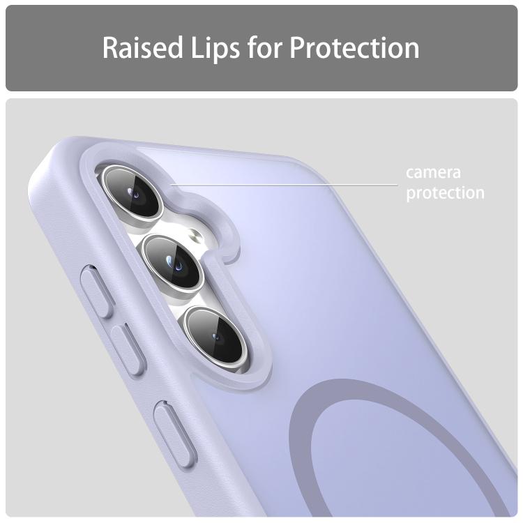 Funda híbrida de TPU translúcida con acabado mate MagSafe para Samsung Galaxy A55 5G (lavanda)