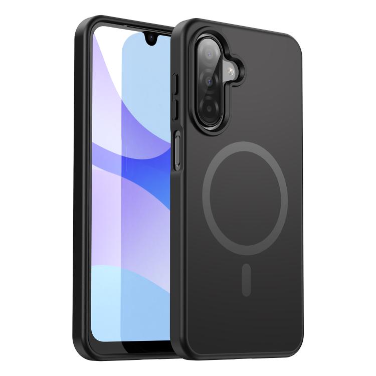 Funda híbrida de TPU translúcida con acabado mate MagSafe para Samsung Galaxy A26 5G (negro)