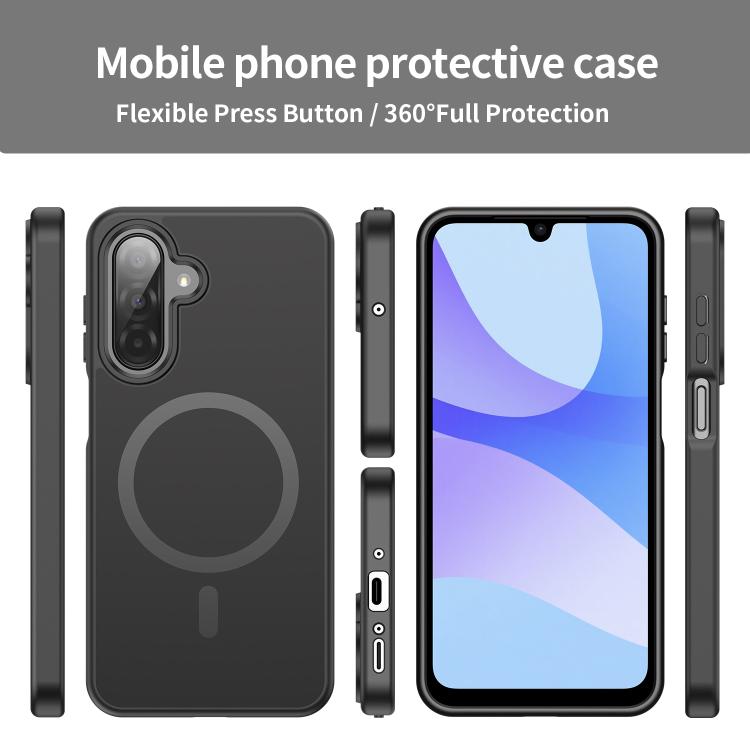 Funda híbrida de TPU translúcida con acabado mate MagSafe para Samsung Galaxy A26 5G (negro)