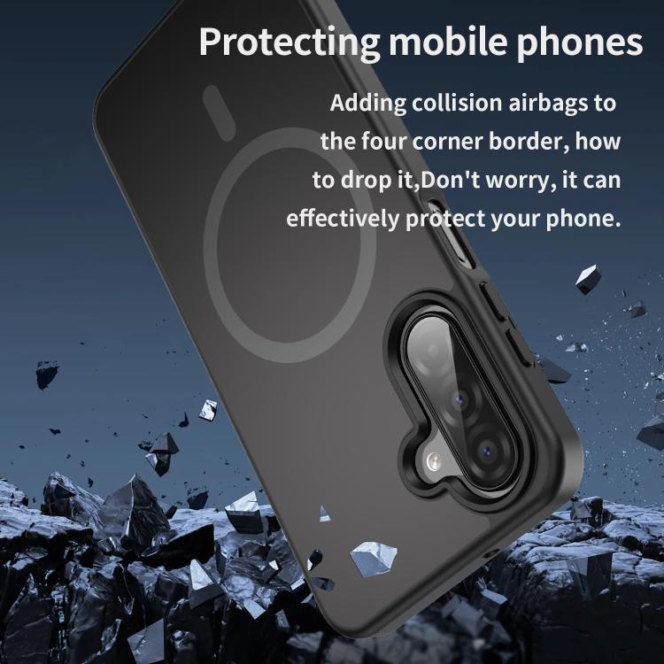 Funda híbrida de TPU translúcida con acabado mate MagSafe para Samsung Galaxy A26 5G (negro)