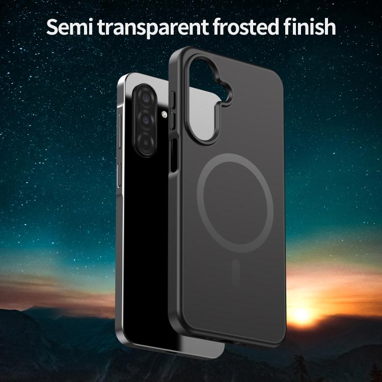 Funda híbrida de TPU translúcida con acabado mate MagSafe para Samsung Galaxy A26 5G (negro)