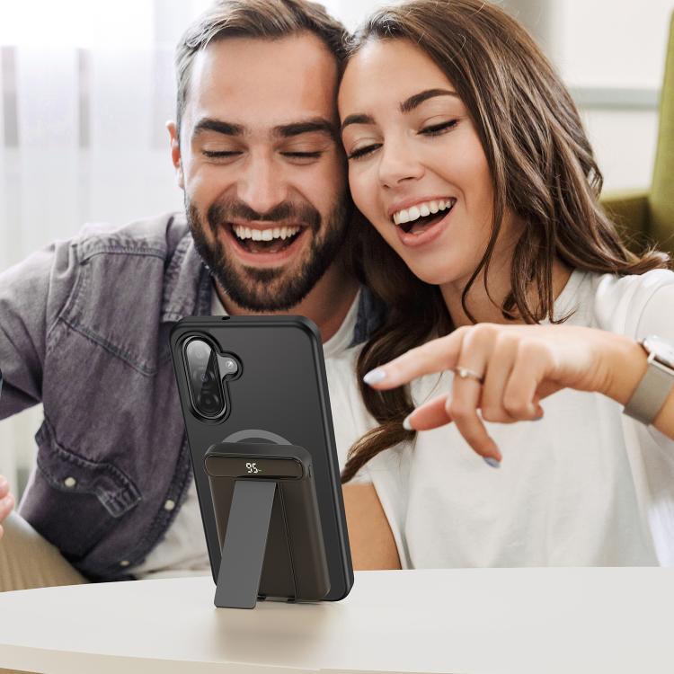 Funda híbrida de TPU translúcida con acabado mate MagSafe para Samsung Galaxy A26 5G (negro)