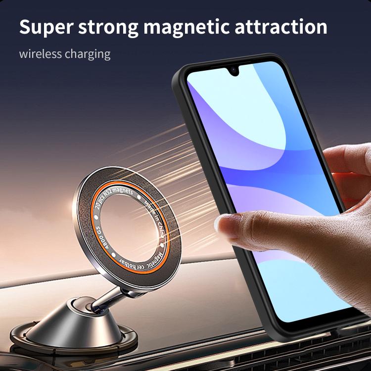 Funda híbrida de TPU translúcida con acabado mate MagSafe para Samsung Galaxy A26 5G (negro)