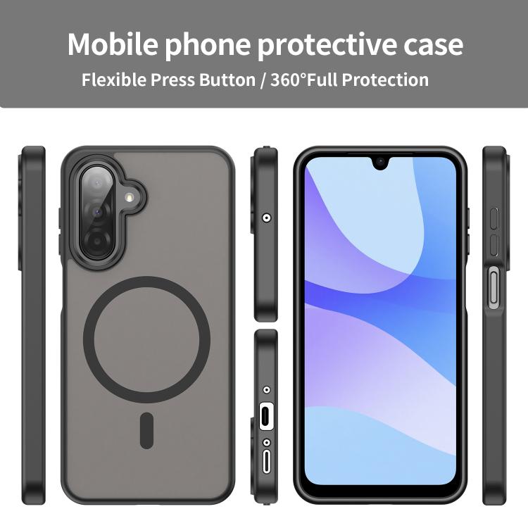 Funda híbrida de TPU translúcida con acabado mate MagSafe para Samsung Galaxy A26 5G (negro translúcido)