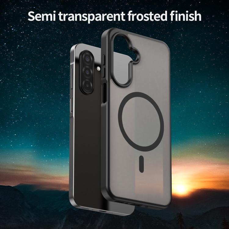 Funda híbrida de TPU translúcida con acabado mate MagSafe para Samsung Galaxy A26 5G (negro translúcido)