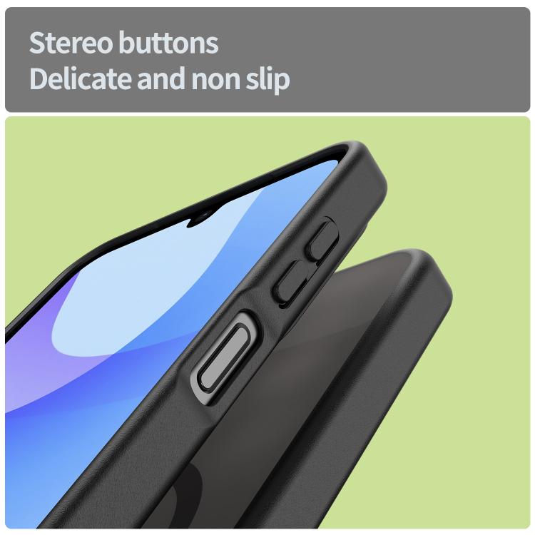 Funda híbrida de TPU translúcida con acabado mate MagSafe para Samsung Galaxy A26 5G (negro translúcido)