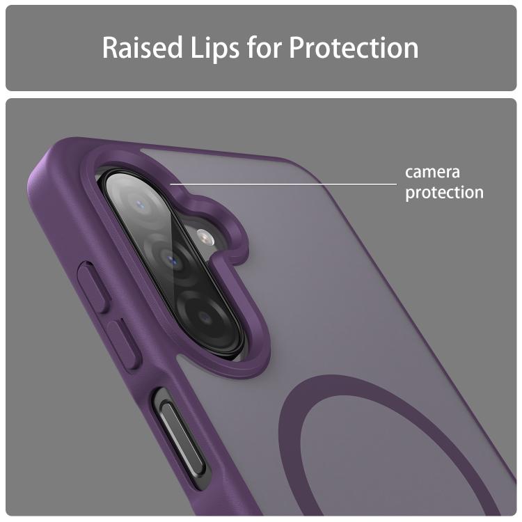 Funda híbrida de PC y TPU translúcida con acabado mate MagSafe para Samsung Galaxy A26 5G (morado cristal)