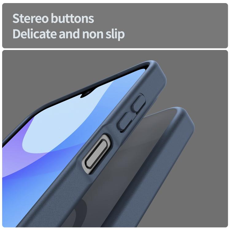 Funda híbrida de TPU translúcida con acabado mate MagSafe para Samsung Galaxy A26 5G (azul cian)
