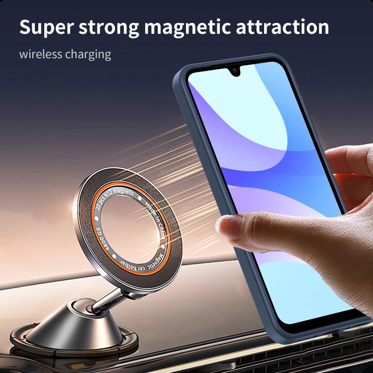 Funda híbrida de TPU translúcida con acabado mate MagSafe para Samsung Galaxy A26 5G (azul cian)