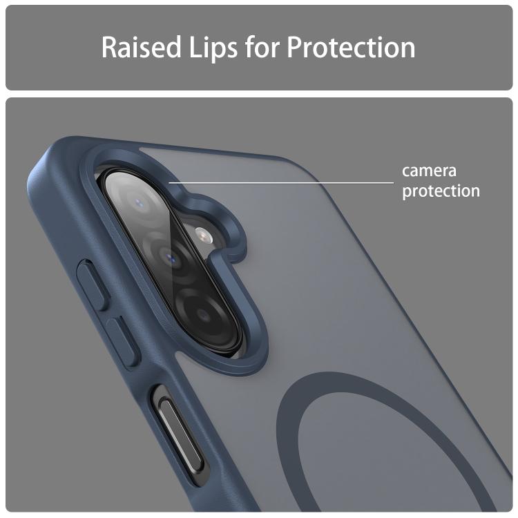 Funda híbrida de TPU translúcida con acabado mate MagSafe para Samsung Galaxy A26 5G (azul cian)