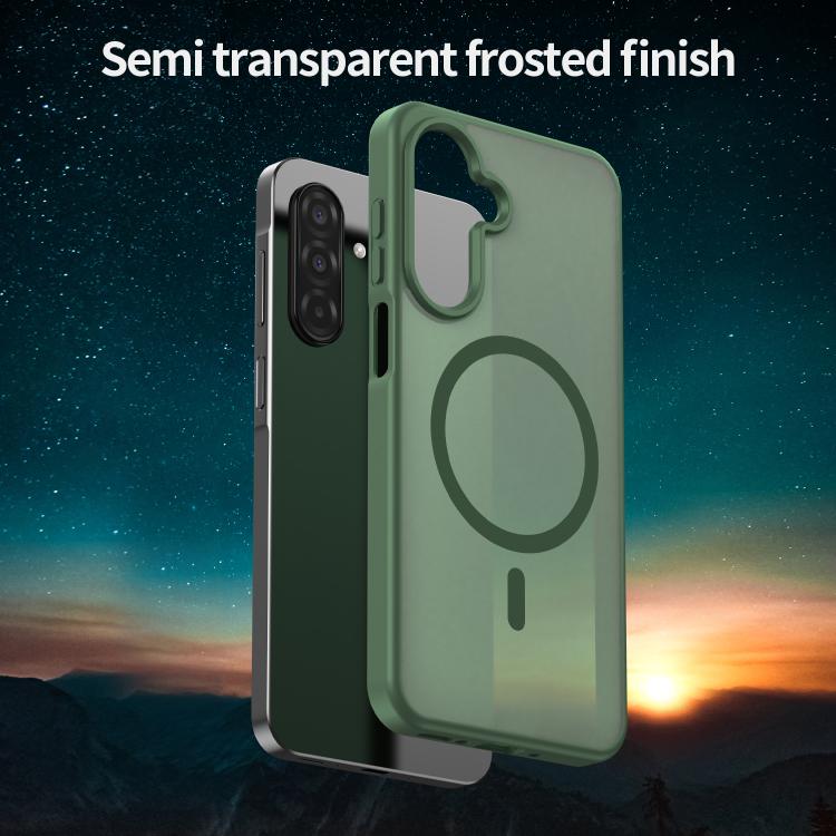 Funda híbrida de TPU translúcida con acabado mate MagSafe para Samsung Galaxy A26 5G (verde oliva)