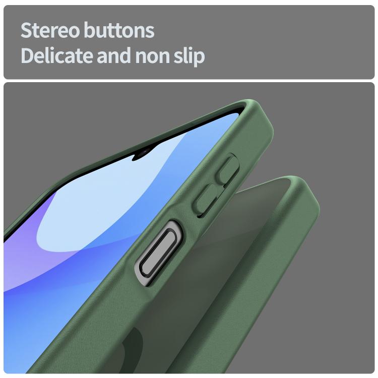 Funda híbrida de TPU translúcida con acabado mate MagSafe para Samsung Galaxy A26 5G (verde oliva)