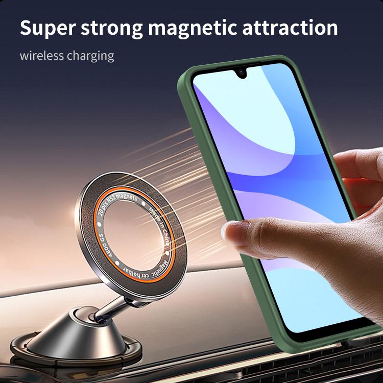 Funda híbrida de TPU translúcida con acabado mate MagSafe para Samsung Galaxy A26 5G (verde oliva)