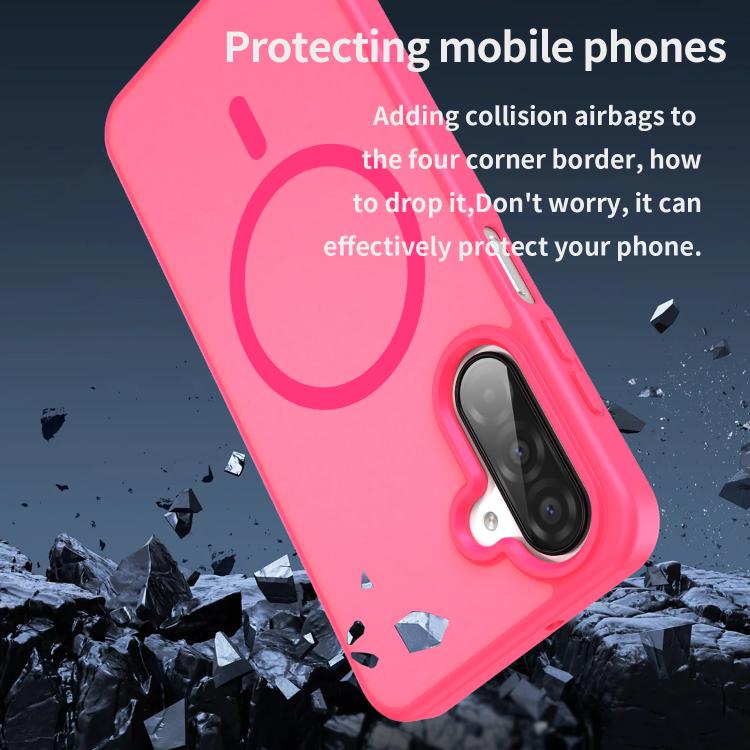 Funda híbrida de TPU translúcida con acabado mate MagSafe para Samsung Galaxy A26 5G (rosa)