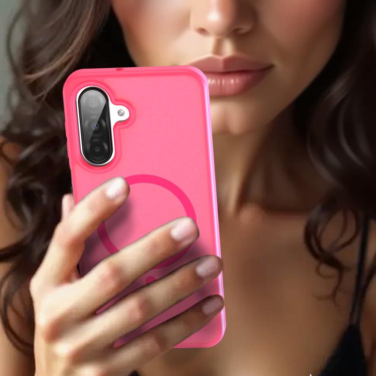 Funda híbrida de TPU translúcida con acabado mate MagSafe para Samsung Galaxy A26 5G (rosa)