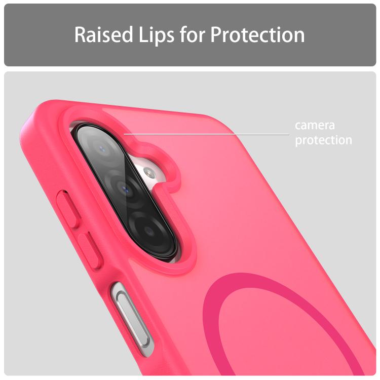 Funda híbrida de TPU translúcida con acabado mate MagSafe para Samsung Galaxy A26 5G (rosa)