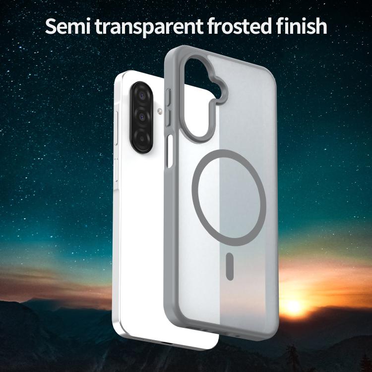 Funda híbrida de TPU translúcida con acabado mate MagSafe para Samsung Galaxy A26 5G (gris plateado)