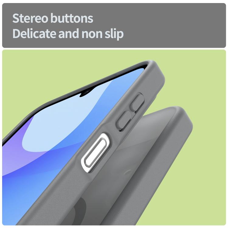 Funda híbrida de TPU translúcida con acabado mate MagSafe para Samsung Galaxy A26 5G (gris plateado)