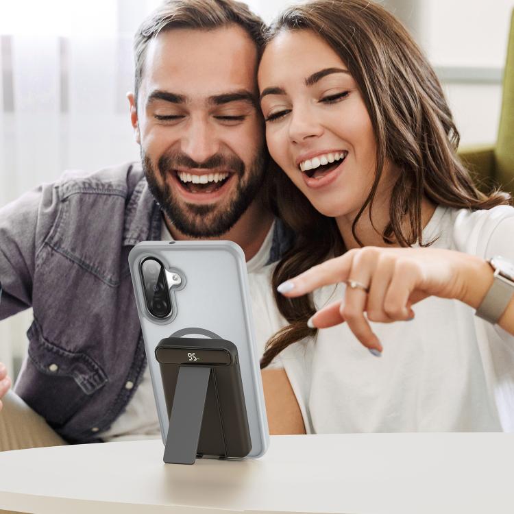 Funda híbrida de TPU translúcida con acabado mate MagSafe para Samsung Galaxy A26 5G (gris plateado)