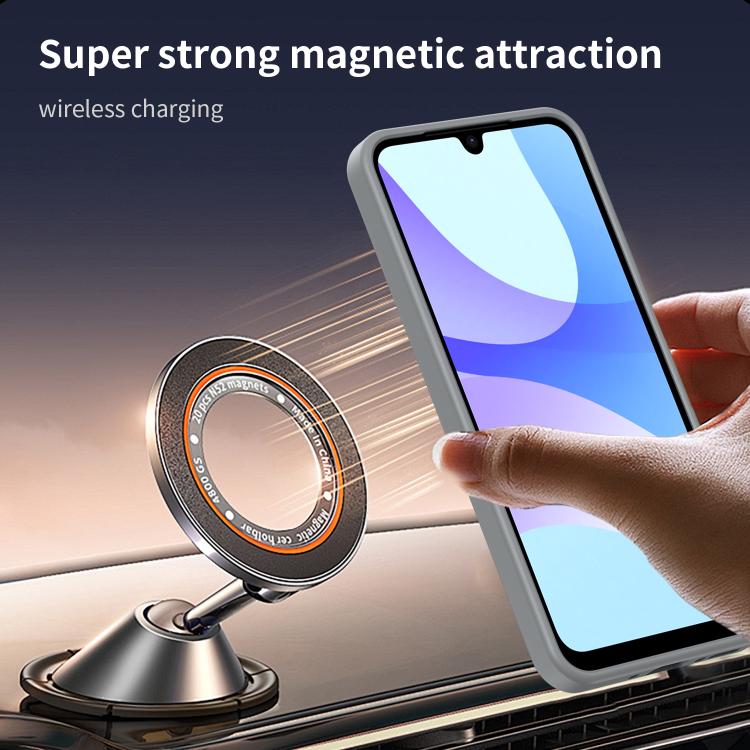 Funda híbrida de TPU translúcida con acabado mate MagSafe para Samsung Galaxy A26 5G (gris plateado)