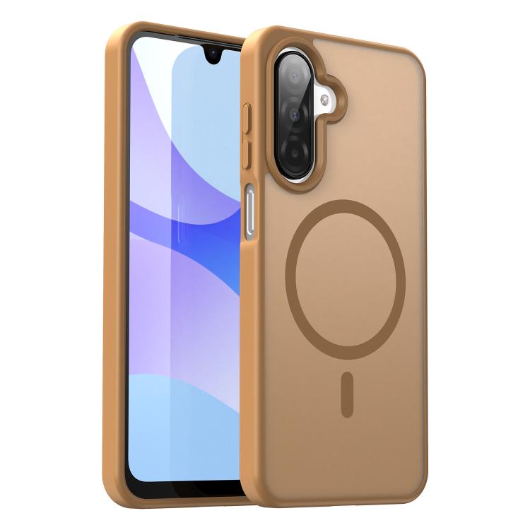 Funda híbrida de TPU translúcida con acabado mate MagSafe para Samsung Galaxy A26 5G (Dorado desierto)