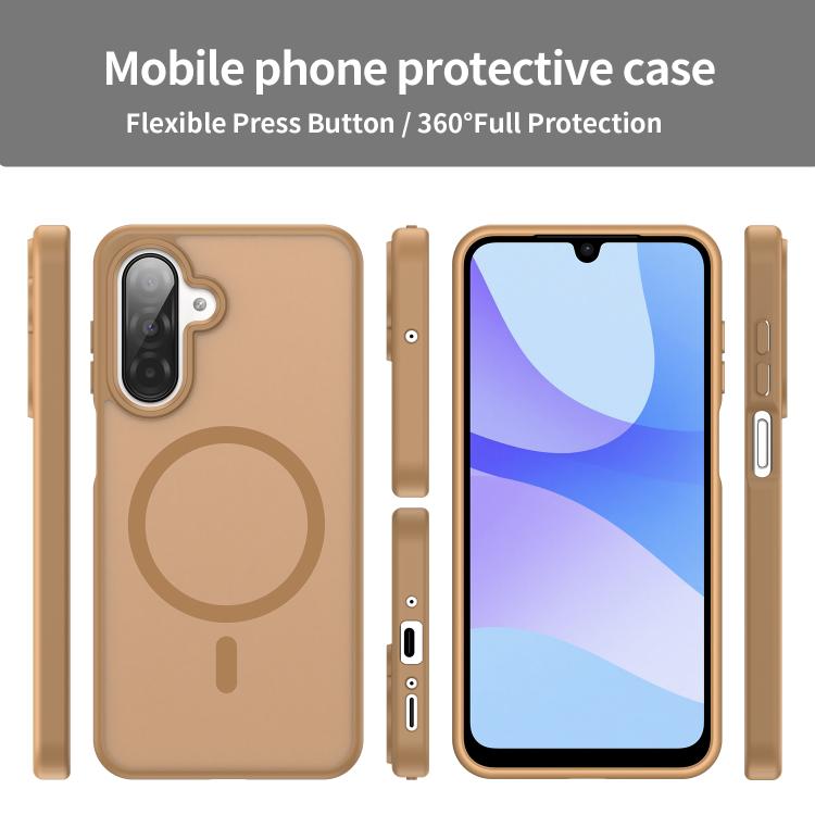 Funda híbrida de TPU translúcida con acabado mate MagSafe para Samsung Galaxy A26 5G (Dorado desierto)