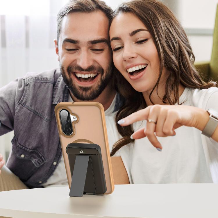 Funda híbrida de TPU translúcida con acabado mate MagSafe para Samsung Galaxy A26 5G (Dorado desierto)