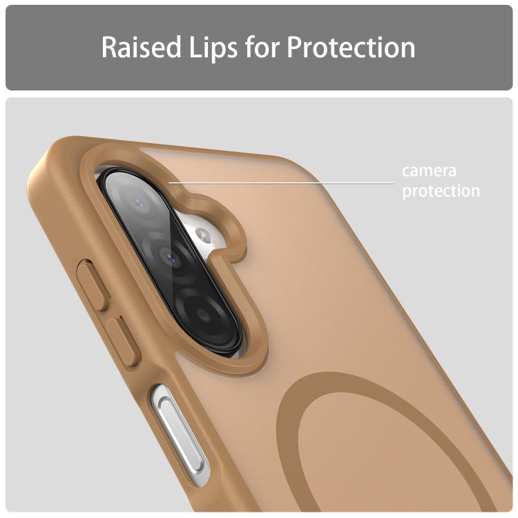 Funda híbrida de TPU translúcida con acabado mate MagSafe para Samsung Galaxy A26 5G (Dorado desierto)