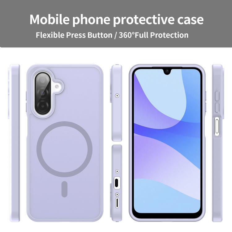 Funda híbrida de TPU translúcida con acabado mate MagSafe para Samsung Galaxy A26 5G (lavanda)