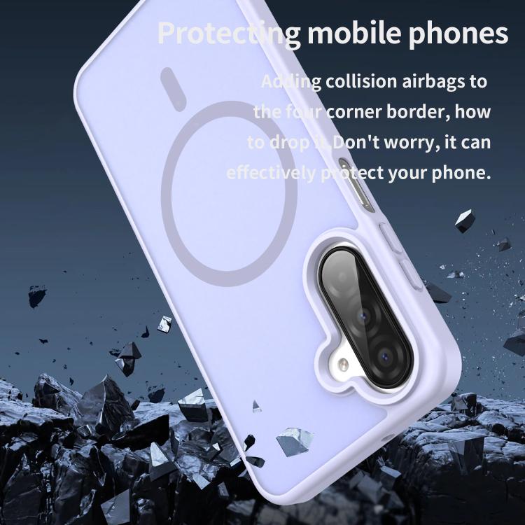 Funda híbrida de TPU translúcida con acabado mate MagSafe para Samsung Galaxy A26 5G (lavanda)