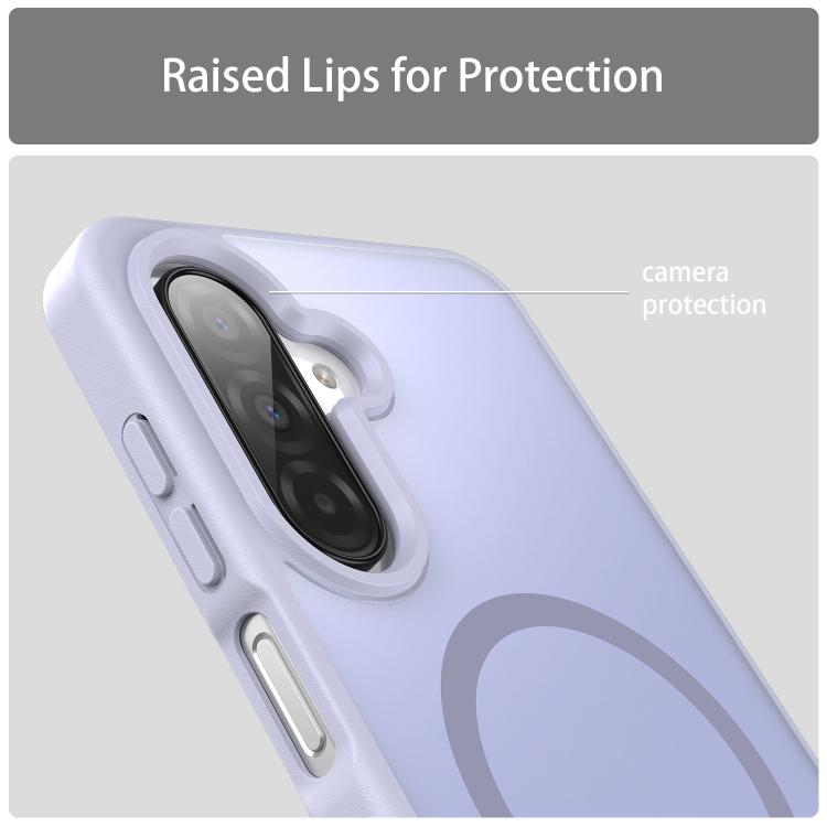Funda híbrida de TPU translúcida con acabado mate MagSafe para Samsung Galaxy A26 5G (lavanda)