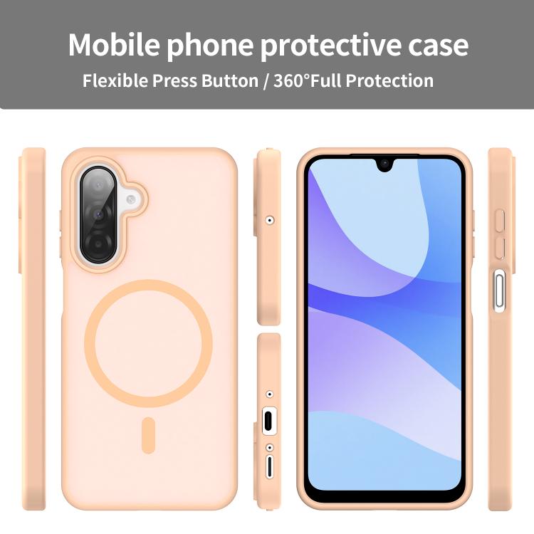 Funda híbrida de TPU translúcida con acabado mate MagSafe para Samsung Galaxy A26 5G (polvo rojo)