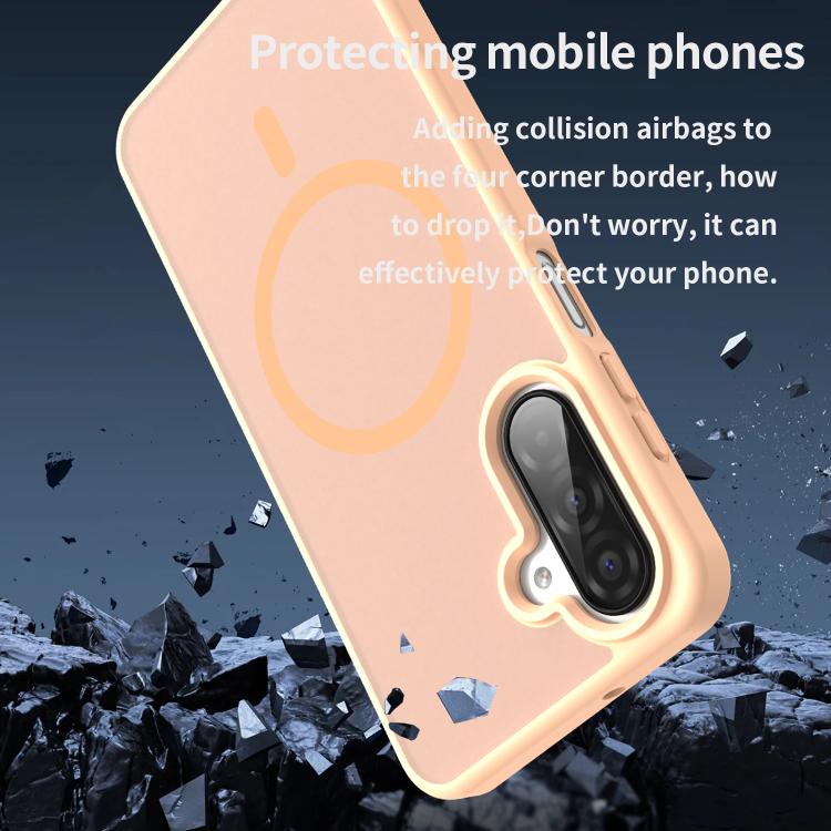 Funda híbrida de TPU translúcida con acabado mate MagSafe para Samsung Galaxy A26 5G (polvo rojo)