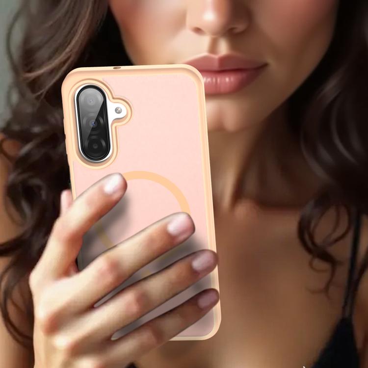 Funda híbrida de TPU translúcida con acabado mate MagSafe para Samsung Galaxy A26 5G (polvo rojo)