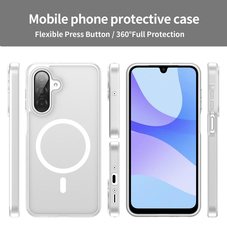 Funda híbrida de TPU translúcida con acabado MagSafe para Samsung Galaxy A26 5G (blanco mate)
