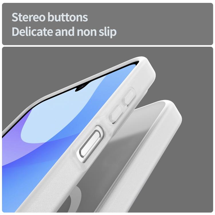 Funda híbrida de TPU translúcida con acabado MagSafe para Samsung Galaxy A26 5G (blanco mate)