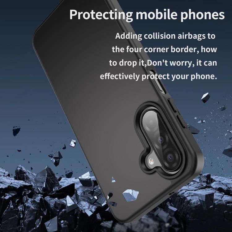 Funda híbrida de TPU translúcida y esmerilada para Samsung Galaxy A26 5G (negro)