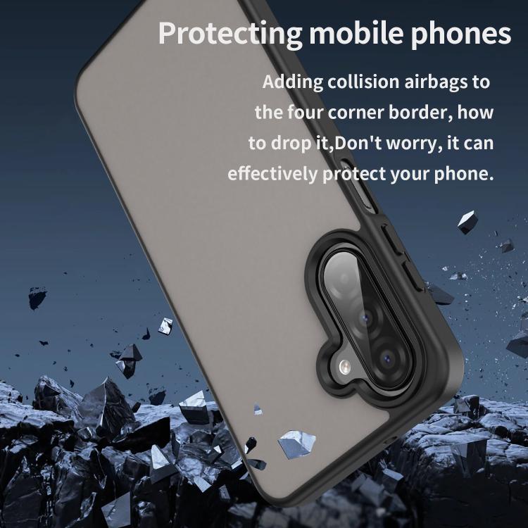 Funda híbrida de TPU translúcida para Samsung Galaxy A26 5G Fanying Series (negro translúcido)