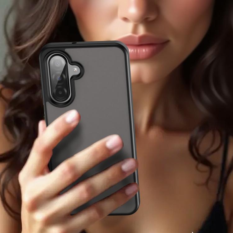 Funda híbrida de TPU translúcida para Samsung Galaxy A26 5G Fanying Series (negro translúcido)