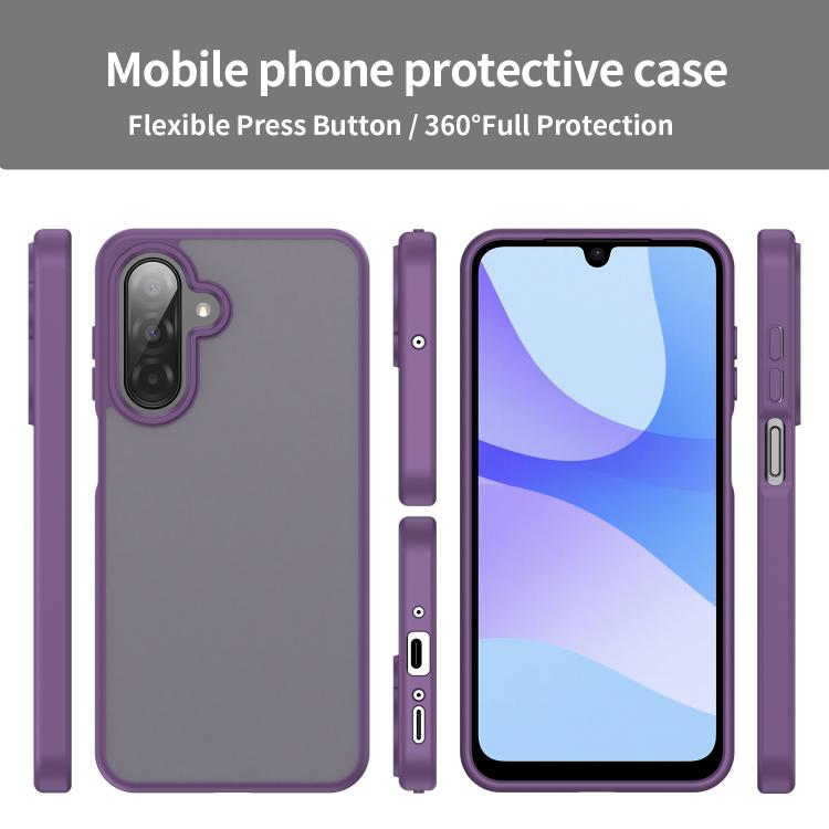 Funda híbrida de TPU translúcida y esmerilada para Samsung Galaxy A26 5G (morado cristal)
