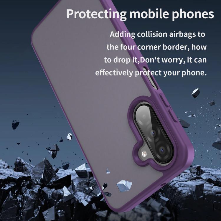 Funda híbrida de TPU translúcida y esmerilada para Samsung Galaxy A26 5G (morado cristal)