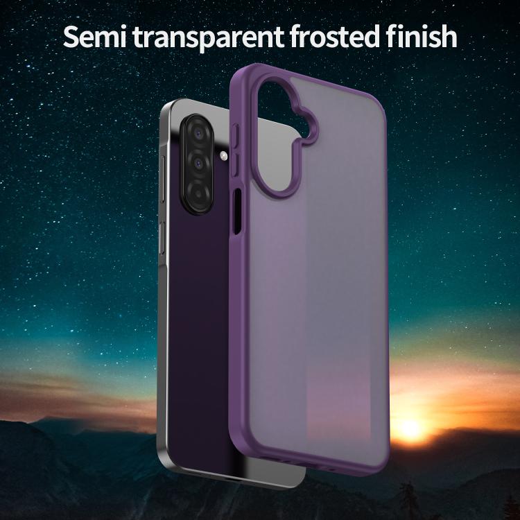 Funda híbrida de TPU translúcida y esmerilada para Samsung Galaxy A26 5G (morado cristal)