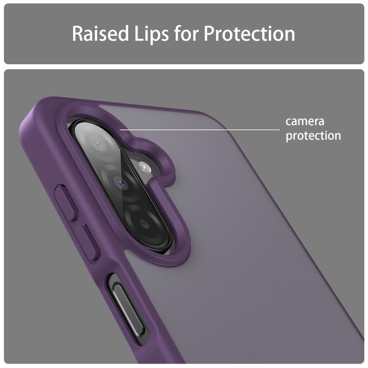 Funda híbrida de TPU translúcida y esmerilada para Samsung Galaxy A26 5G (morado cristal)