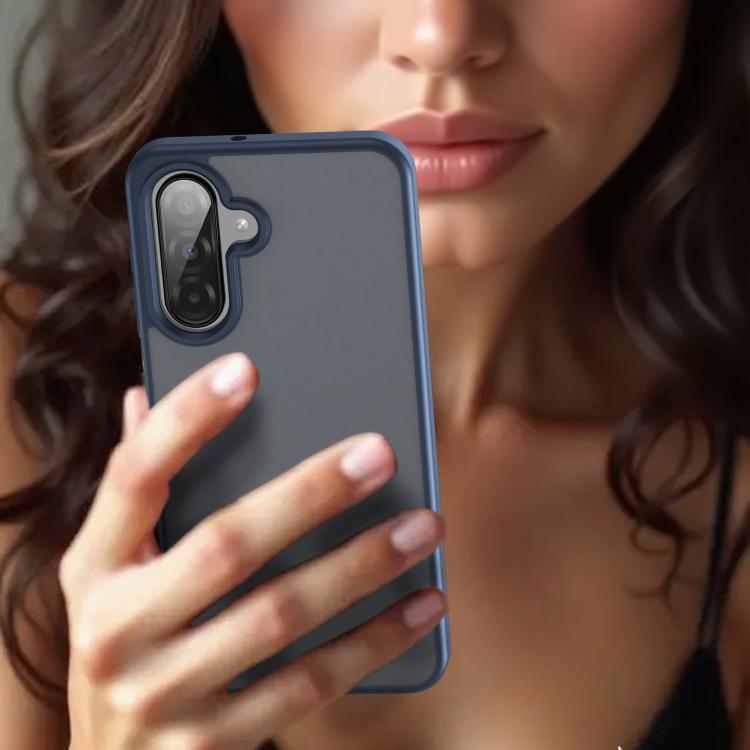 Funda híbrida de TPU translúcida y esmerilada para Samsung Galaxy A26 5G (azul cian)