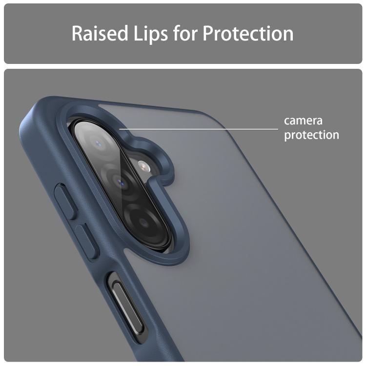 Funda híbrida de TPU translúcida y esmerilada para Samsung Galaxy A26 5G (azul cian)