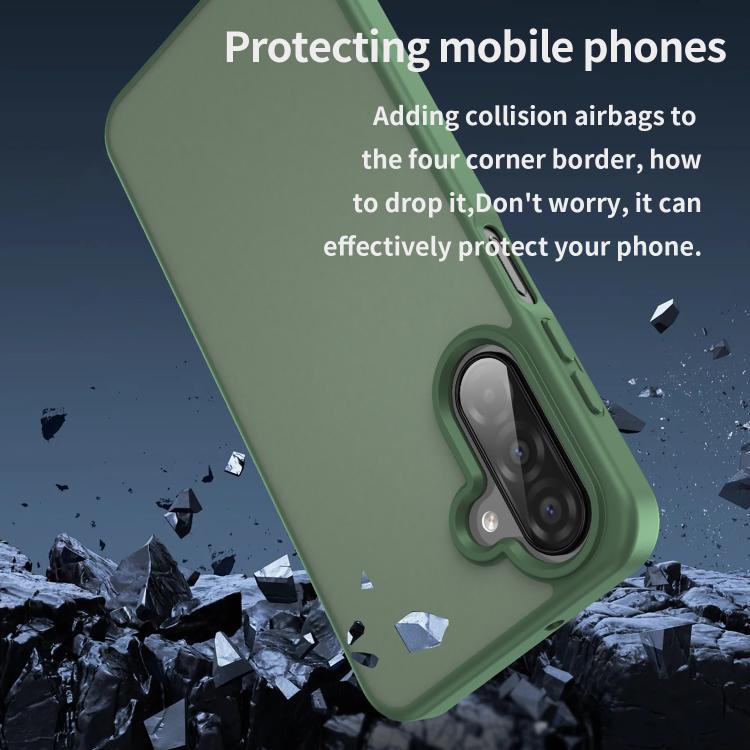 Funda híbrida de TPU translúcida y esmerilada para Samsung Galaxy A26 5G (verde oliva)