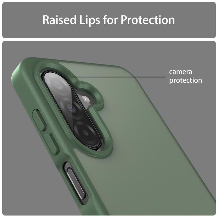 Funda híbrida de TPU translúcida y esmerilada para Samsung Galaxy A26 5G (verde oliva)