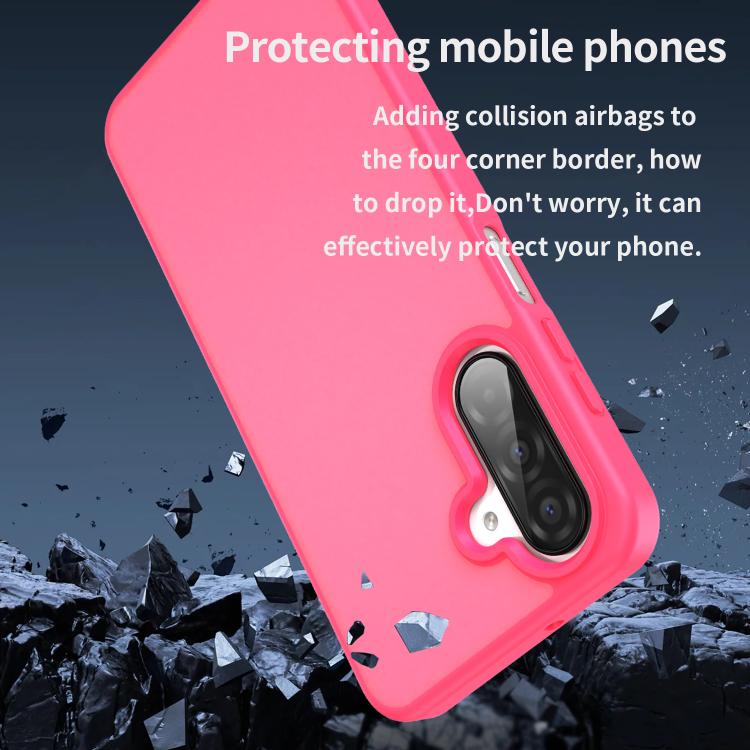 Funda híbrida de TPU translúcida y esmerilada para Samsung Galaxy A26 5G (rosa)