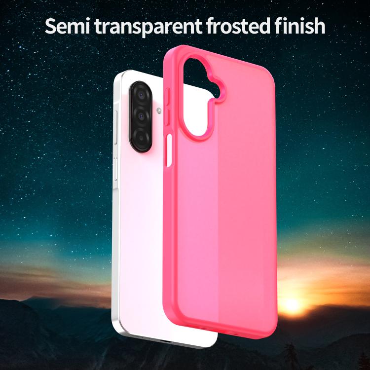 Funda híbrida de TPU translúcida y esmerilada para Samsung Galaxy A26 5G (rosa)